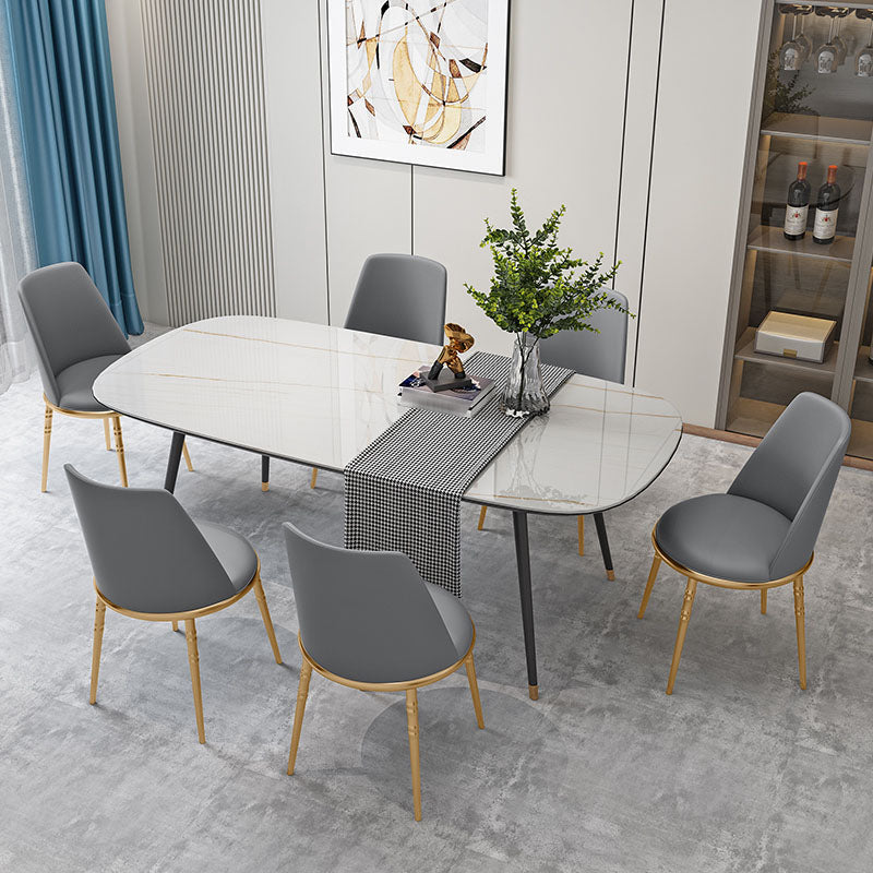 Scandinavian Faux Leather Side Chair for Home Armless Solid Back Chair Clearhalo ' kitchen&dining_furn' 'Dining Chairs' 'Dining Tables & Seating' 'dining_chair' 'furn' 'furn_dining_chair' 'Furniture' 'furniture_dining_chair' 'Kitchen & Dining Furniture' 'kitchen' 4680804