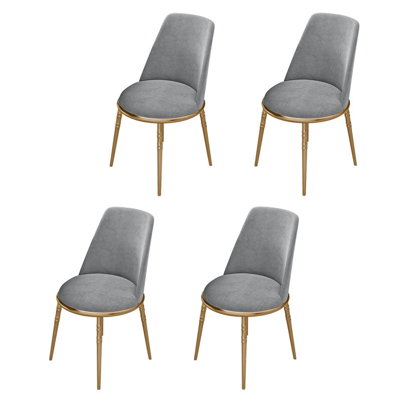Scandinavian Faux Leather Side Chair for Home Armless Solid Back Chair Grey 4 Piece Set Clearhalo ' kitchen&dining_furn' 'Dining Chairs' 'Dining Tables & Seating' 'dining_chair' 'furn' 'furn_dining_chair' 'Furniture' 'furniture_dining_chair' 'Kitchen & Dining Furniture' 'kitchen' 4680805