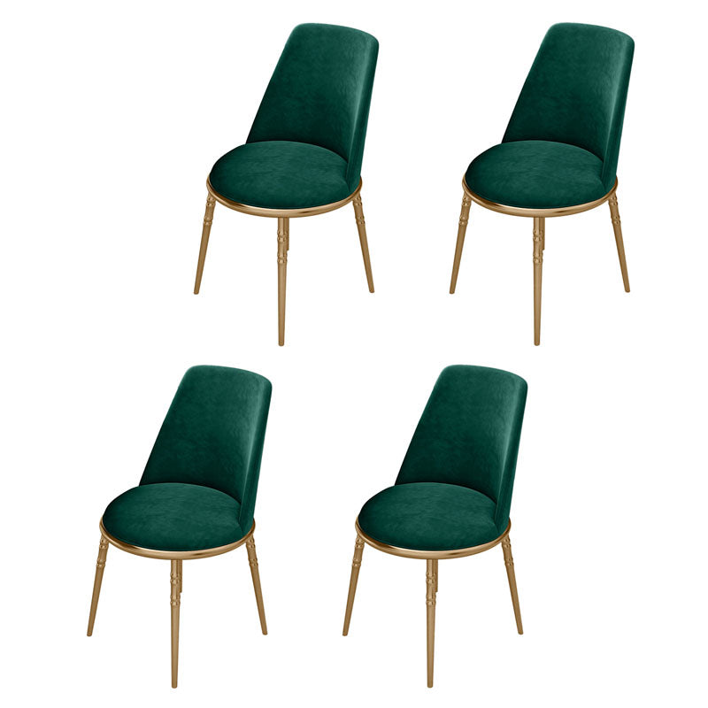 Scandinavian Faux Leather Side Chair for Home Armless Solid Back Chair Blackish Green 4 Piece Set Clearhalo ' kitchen&dining_furn' 'Dining Chairs' 'Dining Tables & Seating' 'dining_chair' 'furn' 'furn_dining_chair' 'Furniture' 'furniture_dining_chair' 'Kitchen & Dining Furniture' 'kitchen' 4680811