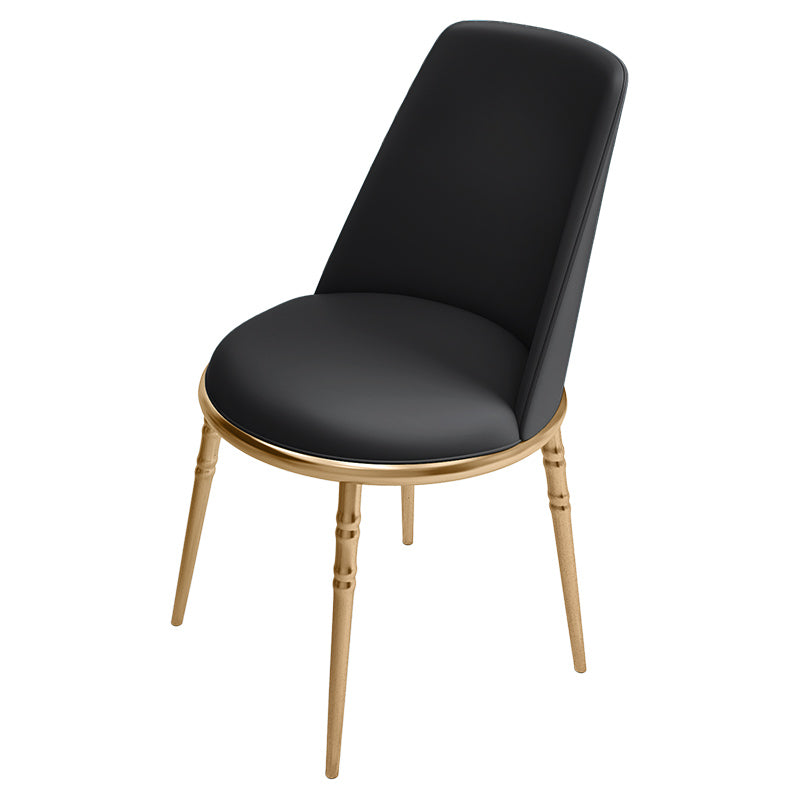 Scandinavian Faux Leather Side Chair for Home Armless Solid Back Chair Black 1 Piece Clearhalo ' kitchen&dining_furn' 'Dining Chairs' 'Dining Tables & Seating' 'dining_chair' 'furn' 'furn_dining_chair' 'Furniture' 'furniture_dining_chair' 'Kitchen & Dining Furniture' 'kitchen' 4680813