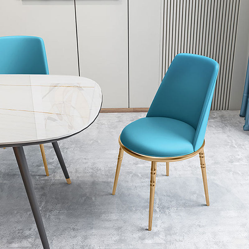 Scandinavian Faux Leather Side Chair for Home Armless Solid Back Chair Clearhalo ' kitchen&dining_furn' 'Dining Chairs' 'Dining Tables & Seating' 'dining_chair' 'furn' 'furn_dining_chair' 'Furniture' 'furniture_dining_chair' 'Kitchen & Dining Furniture' 'kitchen' 4680821