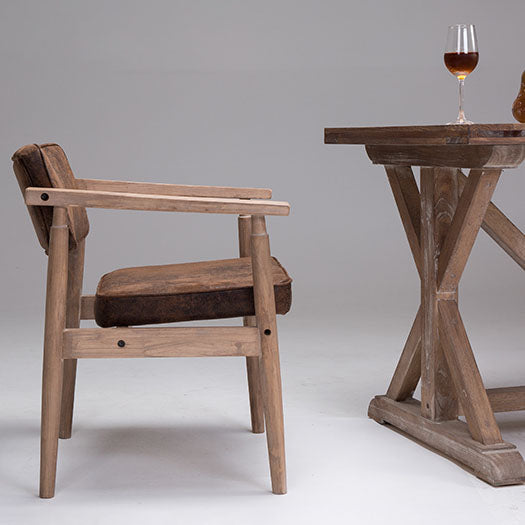 Farmhouse Coffee Shop Open Arm Chair Leather Matte Finish Dining Chair Clearhalo ' kitchen&dining_furn' 'Dining Chairs' 'Dining Tables & Seating' 'dining_chair' 'furn' 'furn_dining_chair' 'Furniture' 'furniture_dining_chair' 'Kitchen & Dining Furniture' 'kitchen' 4680839