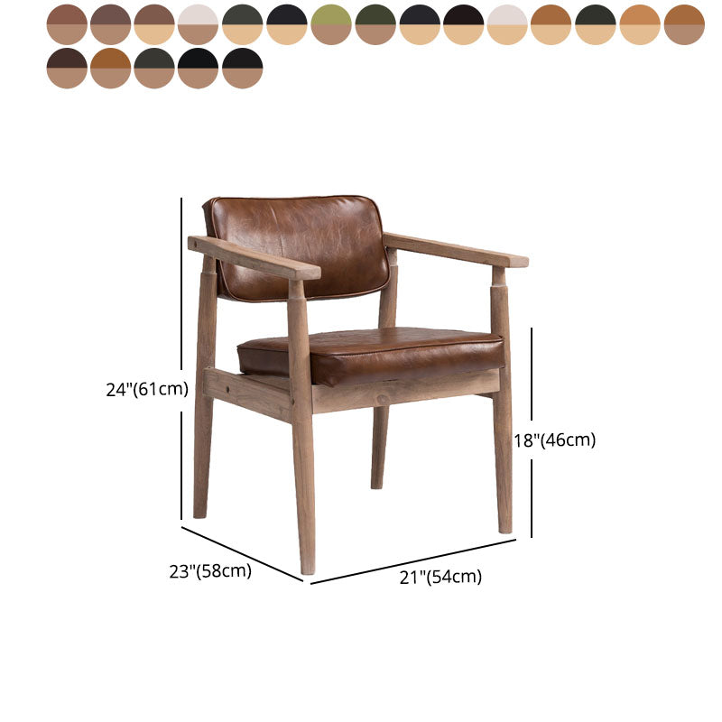 Farmhouse Coffee Shop Open Arm Chair Leather Matte Finish Dining Chair Clearhalo ' kitchen&dining_furn' 'Dining Chairs' 'Dining Tables & Seating' 'dining_chair' 'furn' 'furn_dining_chair' 'Furniture' 'furniture_dining_chair' 'Kitchen & Dining Furniture' 'kitchen' 4680867