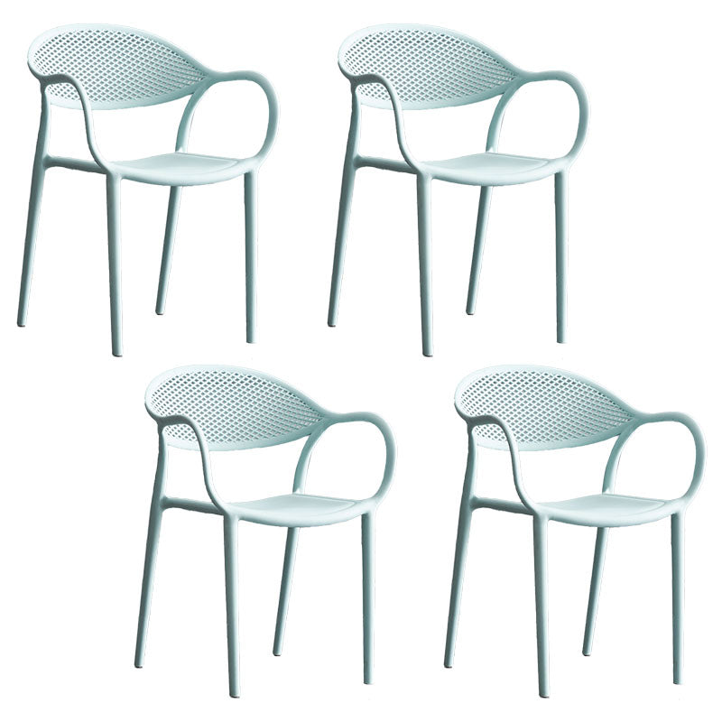 Modern Stackable Chair Dining Arm Chair with Plastic Legs for Kitchen Blue 4 Piece Set Clearhalo ' kitchen&dining_furn' 'Dining Chairs' 'Dining Tables & Seating' 'dining_chair' 'furn' 'furn_dining_chair' 'Furniture' 'furniture_dining_chair' 'Kitchen & Dining Furniture' 'kitchen' 4680871