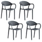 Modern Stackable Chair Dining Arm Chair with Plastic Legs for Kitchen Black 4 Piece Set Clearhalo ' kitchen&dining_furn' 'Dining Chairs' 'Dining Tables & Seating' 'dining_chair' 'furn' 'furn_dining_chair' 'Furniture' 'furniture_dining_chair' 'Kitchen & Dining Furniture' 'kitchen' 4680878