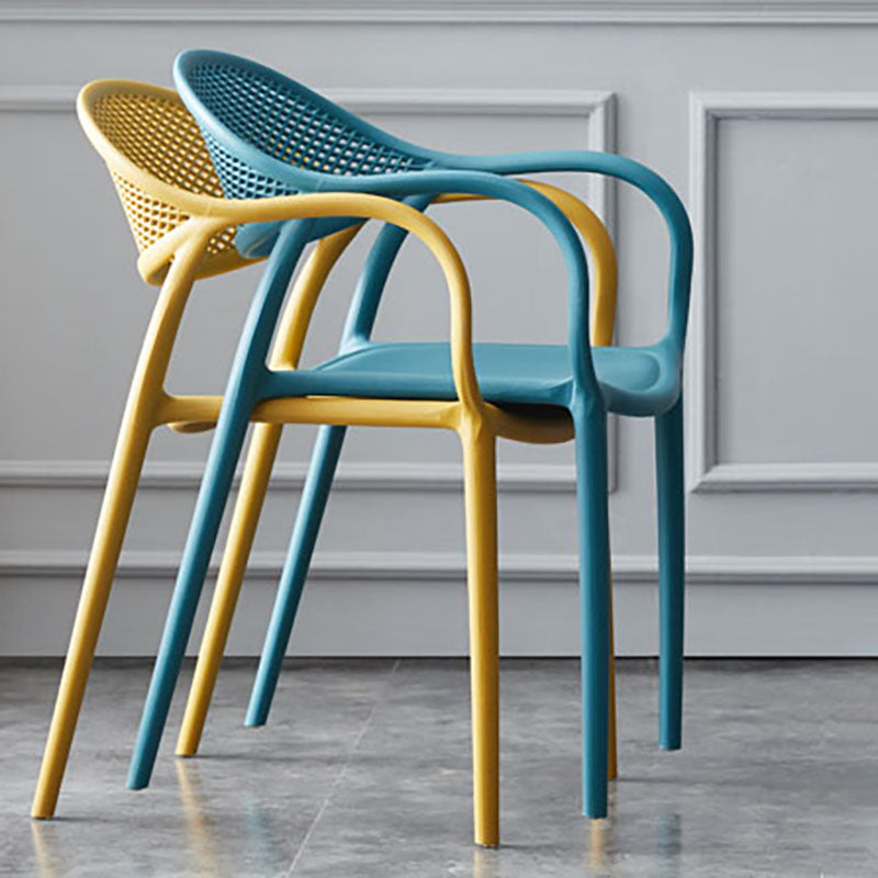 Modern Stackable Chair Dining Arm Chair with Plastic Legs for Kitchen Clearhalo ' kitchen&dining_furn' 'Dining Chairs' 'Dining Tables & Seating' 'dining_chair' 'furn' 'furn_dining_chair' 'Furniture' 'furniture_dining_chair' 'Kitchen & Dining Furniture' 'kitchen' 4680886