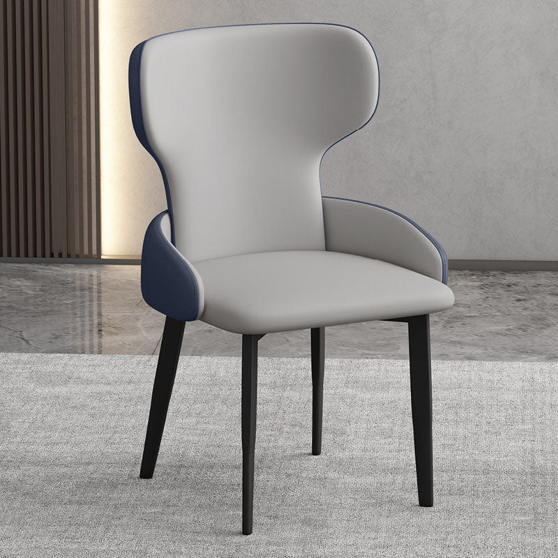 Modern Style Dining Chair Wingback Arm Chairs with Metal Legs for Kitchen Gray Blue 1 Piece Clearhalo ' kitchen&dining_furn' 'Dining Chairs' 'Dining Tables & Seating' 'dining_chair' 'Furniture' 'furniture_dining_chair' 'Kitchen & Dining Furniture' 'kitchen' 4680909