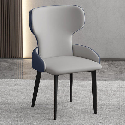 Modern Style Dining Chair Wingback Arm Chairs with Metal Legs for Kitchen Gray Blue 1 Piece Clearhalo ' kitchen&dining_furn' 'Dining Chairs' 'Dining Tables & Seating' 'dining_chair' 'Furniture' 'furniture_dining_chair' 'Kitchen & Dining Furniture' 'kitchen' 4680909