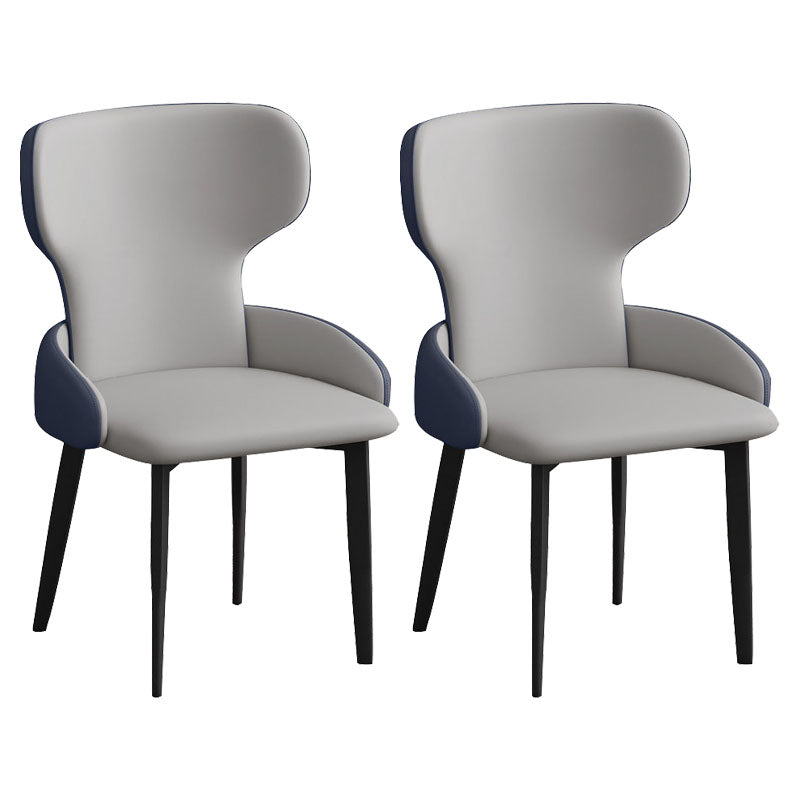 Modern Style Dining Chair Wingback Arm Chairs with Metal Legs for Kitchen Gray Blue Set of 2 Clearhalo ' kitchen&dining_furn' 'Dining Chairs' 'Dining Tables & Seating' 'dining_chair' 'Furniture' 'furniture_dining_chair' 'Kitchen & Dining Furniture' 'kitchen' 4680910