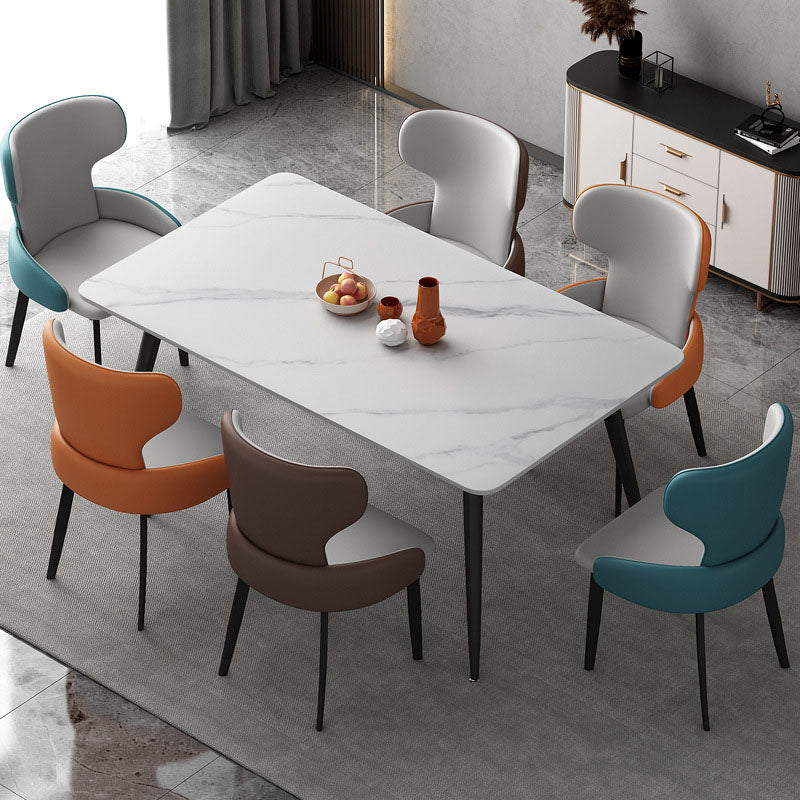 Modern Style Dining Chair Wingback Arm Chairs with Metal Legs for Kitchen Clearhalo ' kitchen&dining_furn' 'Dining Chairs' 'Dining Tables & Seating' 'dining_chair' 'Furniture' 'furniture_dining_chair' 'Kitchen & Dining Furniture' 'kitchen' 4680911