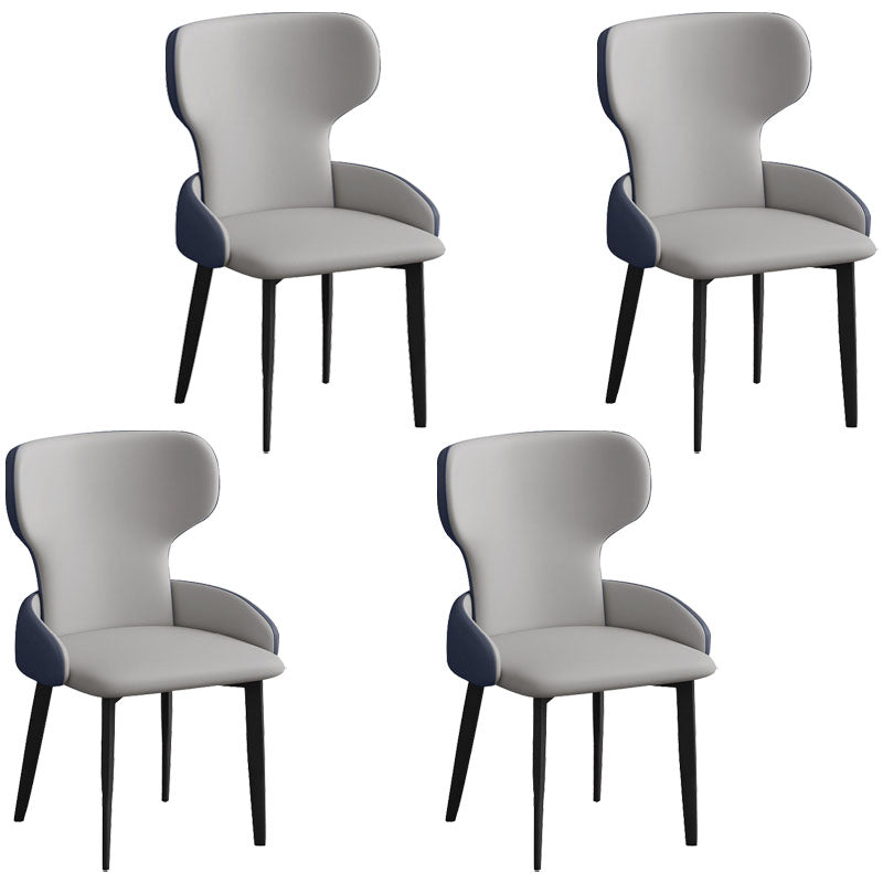 Modern Style Dining Chair Wingback Arm Chairs with Metal Legs for Kitchen Gray Blue Set of 4 Clearhalo ' kitchen&dining_furn' 'Dining Chairs' 'Dining Tables & Seating' 'dining_chair' 'Furniture' 'furniture_dining_chair' 'Kitchen & Dining Furniture' 'kitchen' 4680913