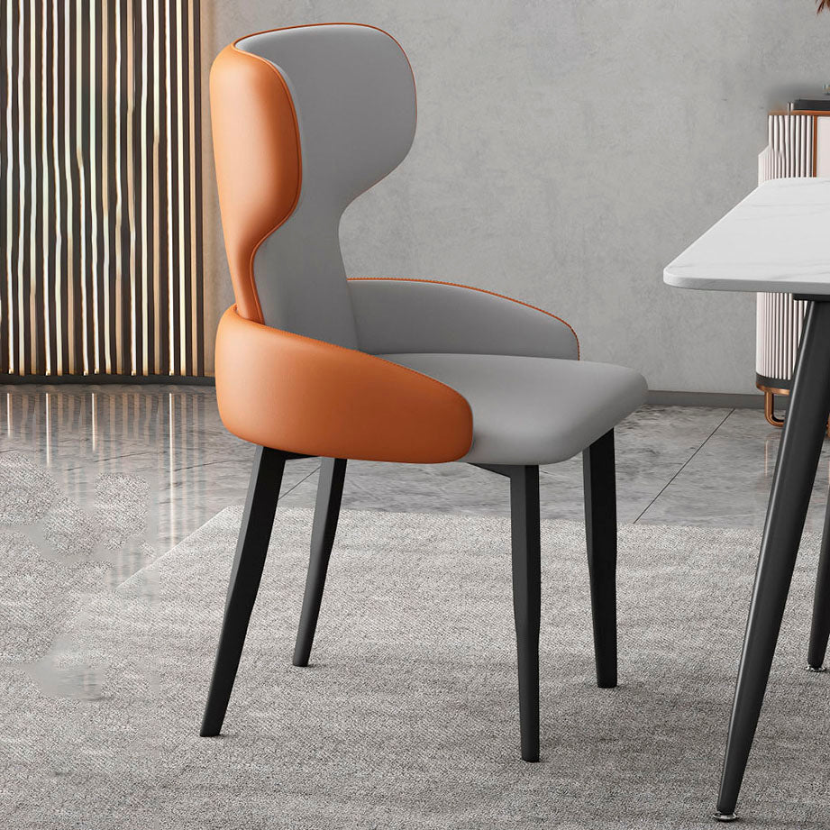 Modern Style Dining Chair Wingback Arm Chairs with Metal Legs for Kitchen Clearhalo ' kitchen&dining_furn' 'Dining Chairs' 'Dining Tables & Seating' 'dining_chair' 'Furniture' 'furniture_dining_chair' 'Kitchen & Dining Furniture' 'kitchen' 4680914