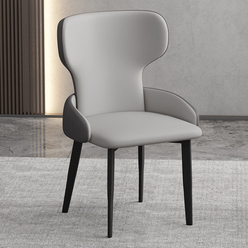 Modern Style Dining Chair Wingback Arm Chairs with Metal Legs for Kitchen Cream Gray 1 Piece Clearhalo ' kitchen&dining_furn' 'Dining Chairs' 'Dining Tables & Seating' 'dining_chair' 'Furniture' 'furniture_dining_chair' 'Kitchen & Dining Furniture' 'kitchen' 4680915