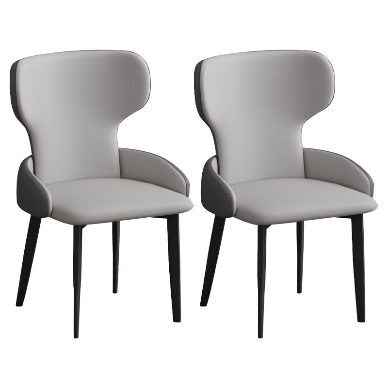 Modern Style Dining Chair Wingback Arm Chairs with Metal Legs for Kitchen Cream Gray Set of 2 Clearhalo ' kitchen&dining_furn' 'Dining Chairs' 'Dining Tables & Seating' 'dining_chair' 'Furniture' 'furniture_dining_chair' 'Kitchen & Dining Furniture' 'kitchen' 4680917