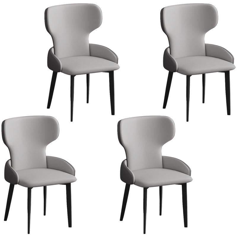 Modern Style Dining Chair Wingback Arm Chairs with Metal Legs for Kitchen Cream Gray Set of 4 Clearhalo ' kitchen&dining_furn' 'Dining Chairs' 'Dining Tables & Seating' 'dining_chair' 'Furniture' 'furniture_dining_chair' 'Kitchen & Dining Furniture' 'kitchen' 4680919