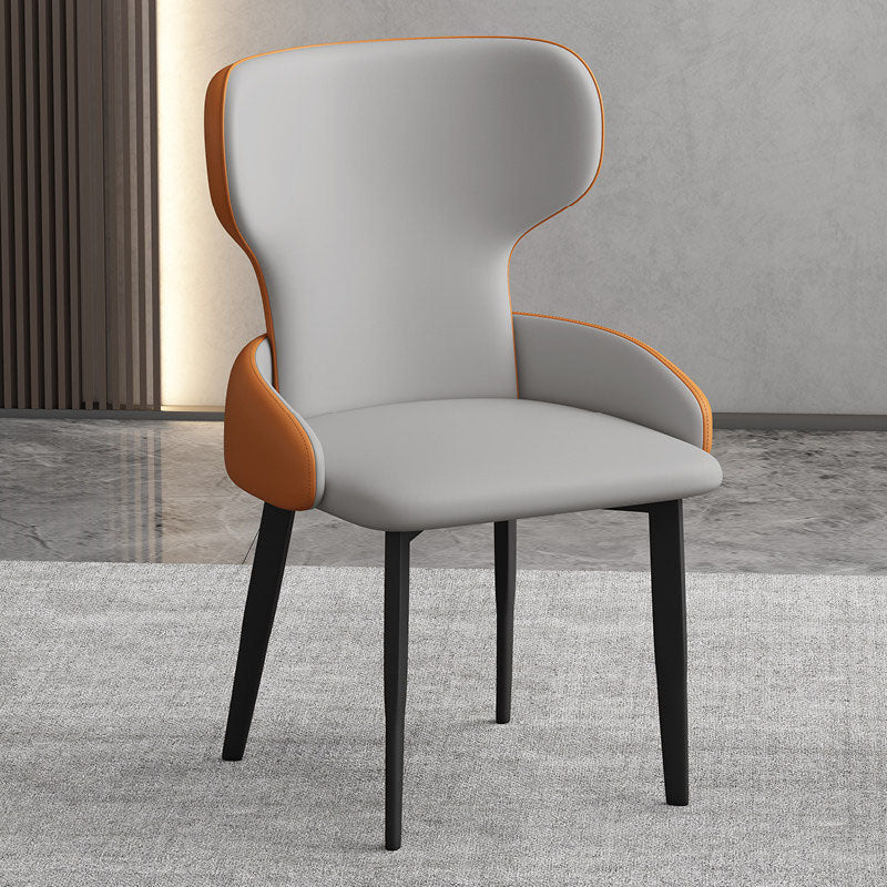 Modern Style Dining Chair Wingback Arm Chairs with Metal Legs for Kitchen Orange-Gray 1 Piece Clearhalo ' kitchen&dining_furn' 'Dining Chairs' 'Dining Tables & Seating' 'dining_chair' 'Furniture' 'furniture_dining_chair' 'Kitchen & Dining Furniture' 'kitchen' 4680921