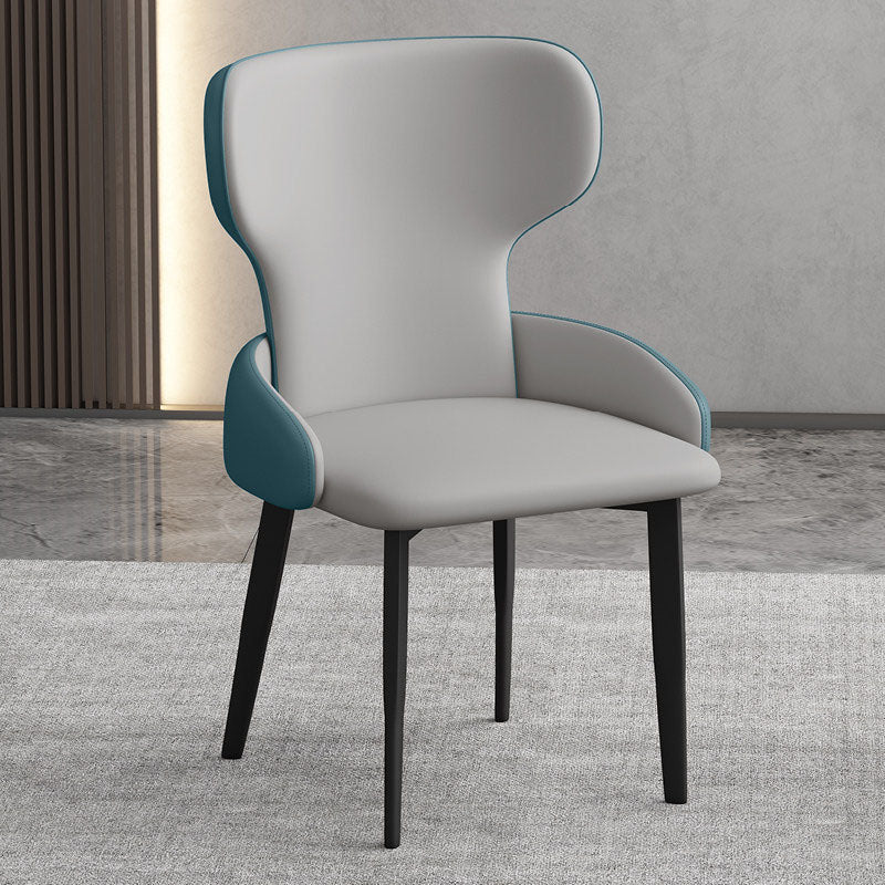 Modern Style Dining Chair Wingback Arm Chairs with Metal Legs for Kitchen Gray-Blue 1 Piece Clearhalo ' kitchen&dining_furn' 'Dining Chairs' 'Dining Tables & Seating' 'dining_chair' 'Furniture' 'furniture_dining_chair' 'Kitchen & Dining Furniture' 'kitchen' 4680926