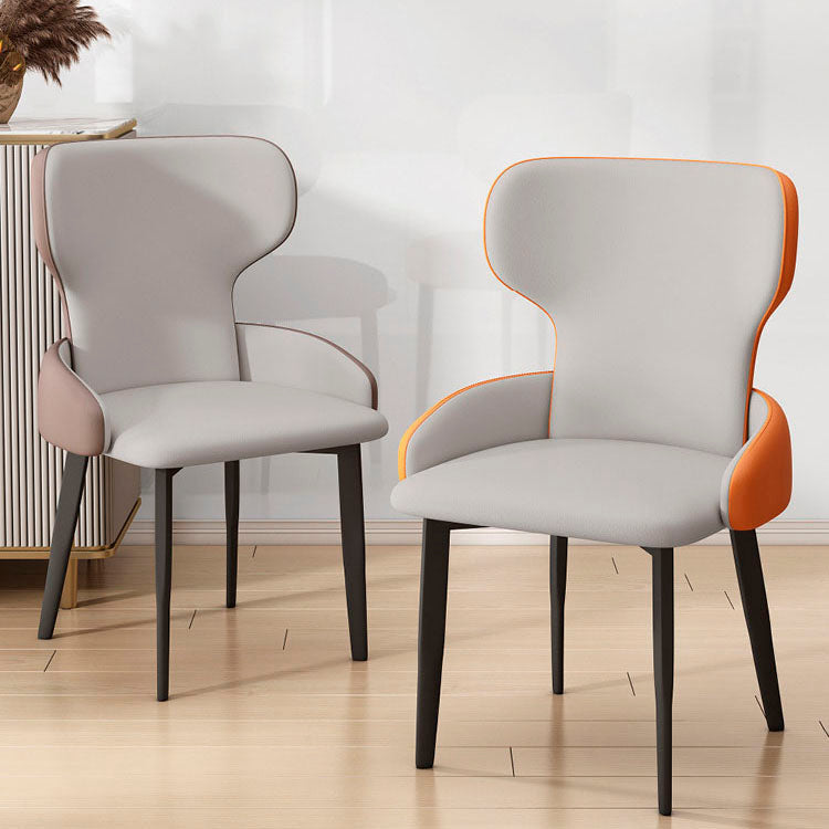 Modern Style Dining Chair Wingback Arm Chairs with Metal Legs for Kitchen Clearhalo ' kitchen&dining_furn' 'Dining Chairs' 'Dining Tables & Seating' 'dining_chair' 'Furniture' 'furniture_dining_chair' 'Kitchen & Dining Furniture' 'kitchen' 4680927
