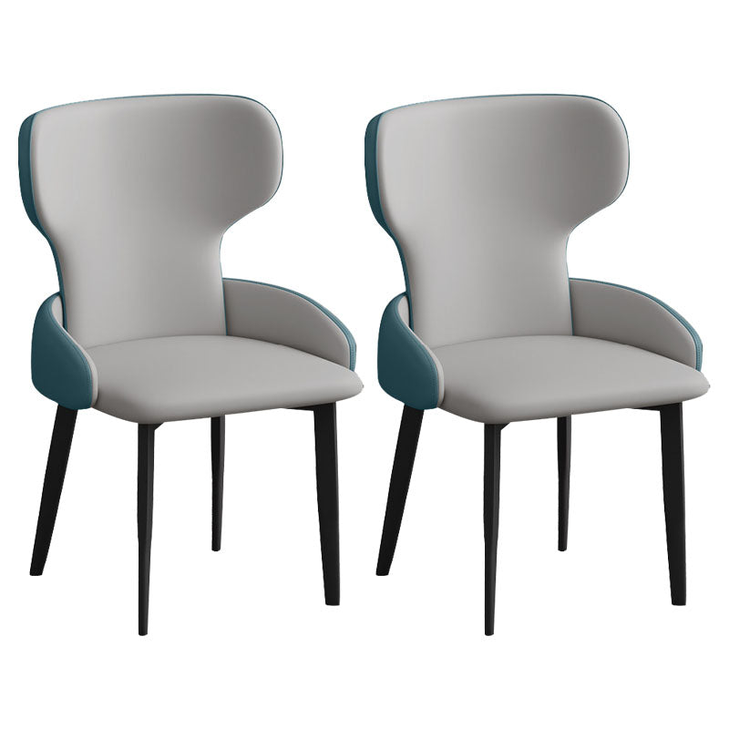 Modern Style Dining Chair Wingback Arm Chairs with Metal Legs for Kitchen Gray-Blue Set of 2 Clearhalo ' kitchen&dining_furn' 'Dining Chairs' 'Dining Tables & Seating' 'dining_chair' 'Furniture' 'furniture_dining_chair' 'Kitchen & Dining Furniture' 'kitchen' 4680928