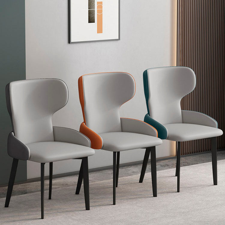 Modern Style Dining Chair Wingback Arm Chairs with Metal Legs for Kitchen Clearhalo ' kitchen&dining_furn' 'Dining Chairs' 'Dining Tables & Seating' 'dining_chair' 'Furniture' 'furniture_dining_chair' 'Kitchen & Dining Furniture' 'kitchen' 4680929