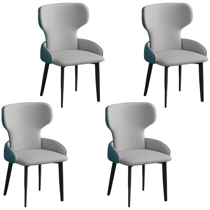 Modern Style Dining Chair Wingback Arm Chairs with Metal Legs for Kitchen Gray-Blue Set of 4 Clearhalo ' kitchen&dining_furn' 'Dining Chairs' 'Dining Tables & Seating' 'dining_chair' 'Furniture' 'furniture_dining_chair' 'Kitchen & Dining Furniture' 'kitchen' 4680930