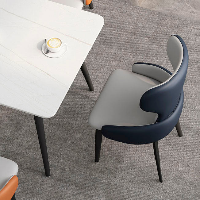 Modern Style Dining Chair Wingback Arm Chairs with Metal Legs for Kitchen Clearhalo ' kitchen&dining_furn' 'Dining Chairs' 'Dining Tables & Seating' 'dining_chair' 'Furniture' 'furniture_dining_chair' 'Kitchen & Dining Furniture' 'kitchen' 4680931