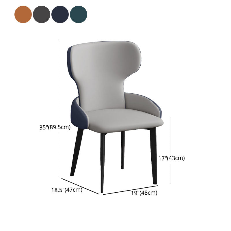 Modern Style Dining Chair Wingback Arm Chairs with Metal Legs for Kitchen Clearhalo ' kitchen&dining_furn' 'Dining Chairs' 'Dining Tables & Seating' 'dining_chair' 'Furniture' 'furniture_dining_chair' 'Kitchen & Dining Furniture' 'kitchen' 4680934