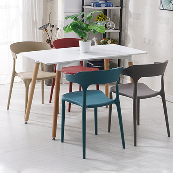 Modern Style Stackable Chairs Dining Armless Open Back Chair with Plastic Legs for Kitchen Clearhalo ' kitchen&dining_furn' 'Dining Chairs' 'Dining Tables & Seating' 'dining_chair' 'furn' 'furn_dining_chair' 'Furniture' 'furniture_dining_chair' 'Kitchen & Dining Furniture' 'kitchen' 4680942