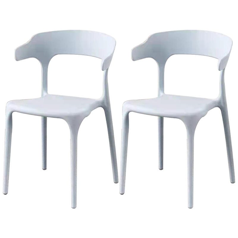 Modern Style Stackable Chairs Dining Armless Open Back Chair with Plastic Legs for Kitchen Light Gray 2 Piece Set Clearhalo ' kitchen&dining_furn' 'Dining Chairs' 'Dining Tables & Seating' 'dining_chair' 'furn' 'furn_dining_chair' 'Furniture' 'furniture_dining_chair' 'Kitchen & Dining Furniture' 'kitchen' 4680943