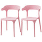 Modern Style Stackable Chairs Dining Armless Open Back Chair with Plastic Legs for Kitchen Pink 2 Piece Set Clearhalo ' kitchen&dining_furn' 'Dining Chairs' 'Dining Tables & Seating' 'dining_chair' 'furn' 'furn_dining_chair' 'Furniture' 'furniture_dining_chair' 'Kitchen & Dining Furniture' 'kitchen' 4680946