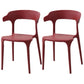 Modern Style Stackable Chairs Dining Armless Open Back Chair with Plastic Legs for Kitchen Red 2 Piece Set Clearhalo ' kitchen&dining_furn' 'Dining Chairs' 'Dining Tables & Seating' 'dining_chair' 'furn' 'furn_dining_chair' 'Furniture' 'furniture_dining_chair' 'Kitchen & Dining Furniture' 'kitchen' 4680949