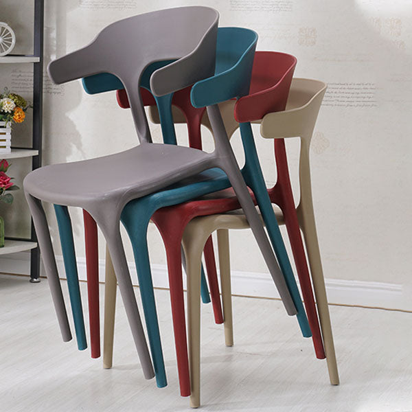 Modern Style Stackable Chairs Dining Armless Open Back Chair with Plastic Legs for Kitchen Clearhalo ' kitchen&dining_furn' 'Dining Chairs' 'Dining Tables & Seating' 'dining_chair' 'furn' 'furn_dining_chair' 'Furniture' 'furniture_dining_chair' 'Kitchen & Dining Furniture' 'kitchen' 4680954