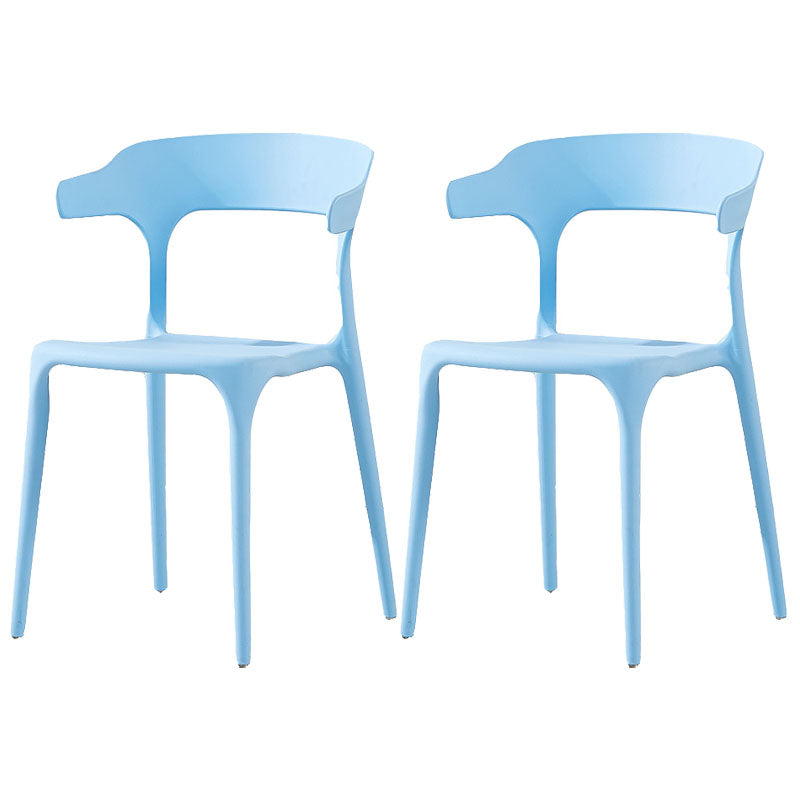 Modern Style Stackable Chairs Dining Armless Open Back Chair with Plastic Legs for Kitchen Sky Blue 2 Piece Set Clearhalo ' kitchen&dining_furn' 'Dining Chairs' 'Dining Tables & Seating' 'dining_chair' 'furn' 'furn_dining_chair' 'Furniture' 'furniture_dining_chair' 'Kitchen & Dining Furniture' 'kitchen' 4680955