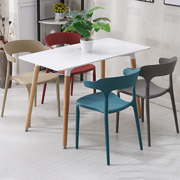 Modern Style Stackable Chairs Dining Armless Open Back Chair with Plastic Legs for Kitchen Clearhalo ' kitchen&dining_furn' 'Dining Chairs' 'Dining Tables & Seating' 'dining_chair' 'furn' 'furn_dining_chair' 'Furniture' 'furniture_dining_chair' 'Kitchen & Dining Furniture' 'kitchen' 4680956