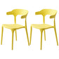 Modern Style Stackable Chairs Dining Armless Open Back Chair with Plastic Legs for Kitchen Light Yellow 2 Piece Set Clearhalo ' kitchen&dining_furn' 'Dining Chairs' 'Dining Tables & Seating' 'dining_chair' 'furn' 'furn_dining_chair' 'Furniture' 'furniture_dining_chair' 'Kitchen & Dining Furniture' 'kitchen' 4680957