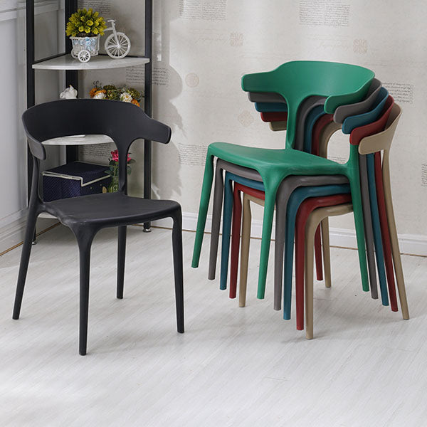 Modern Style Stackable Chairs Dining Armless Open Back Chair with Plastic Legs for Kitchen Clearhalo ' kitchen&dining_furn' 'Dining Chairs' 'Dining Tables & Seating' 'dining_chair' 'furn' 'furn_dining_chair' 'Furniture' 'furniture_dining_chair' 'Kitchen & Dining Furniture' 'kitchen' 4680958