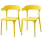Modern Style Stackable Chairs Dining Armless Open Back Chair with Plastic Legs for Kitchen Yellow 2 Piece Set Clearhalo ' kitchen&dining_furn' 'Dining Chairs' 'Dining Tables & Seating' 'dining_chair' 'furn' 'furn_dining_chair' 'Furniture' 'furniture_dining_chair' 'Kitchen & Dining Furniture' 'kitchen' 4680959