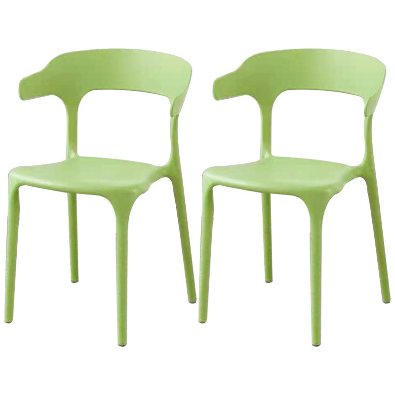 Modern Style Stackable Chairs Dining Armless Open Back Chair with Plastic Legs for Kitchen Light Green 2 Piece Set Clearhalo ' kitchen&dining_furn' 'Dining Chairs' 'Dining Tables & Seating' 'dining_chair' 'furn' 'furn_dining_chair' 'Furniture' 'furniture_dining_chair' 'Kitchen & Dining Furniture' 'kitchen' 4680961