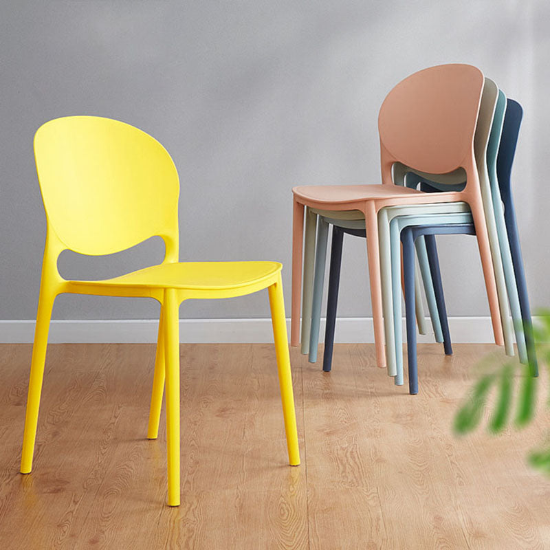 Modern Style Stackable Chair Dining Armless Open Back Chair with Plastic Legs for Kitchen Clearhalo ' kitchen&dining_furn' 'Dining Chairs' 'Dining Tables & Seating' 'dining_chair' 'furn' 'furn_dining_chair' 'Furniture' 'furniture_dining_chair' 'Kitchen & Dining Furniture' 'kitchen' 4680986