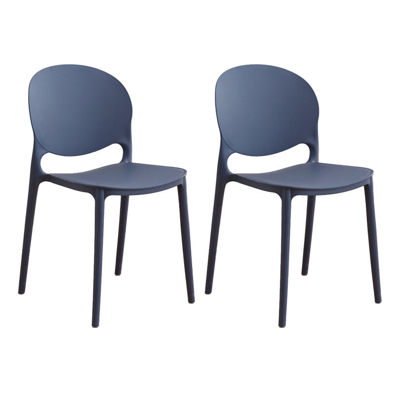 Modern Style Stackable Chair Dining Armless Open Back Chair with Plastic Legs for Kitchen Purple 2 Piece Set Clearhalo ' kitchen&dining_furn' 'Dining Chairs' 'Dining Tables & Seating' 'dining_chair' 'furn' 'furn_dining_chair' 'Furniture' 'furniture_dining_chair' 'Kitchen & Dining Furniture' 'kitchen' 4680995