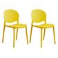 Modern Style Stackable Chair Dining Armless Open Back Chair with Plastic Legs for Kitchen Yellow 2 Piece Set Clearhalo ' kitchen&dining_furn' 'Dining Chairs' 'Dining Tables & Seating' 'dining_chair' 'furn' 'furn_dining_chair' 'Furniture' 'furniture_dining_chair' 'Kitchen & Dining Furniture' 'kitchen' 4680999