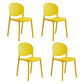 Modern Style Stackable Chair Dining Armless Open Back Chair with Plastic Legs for Kitchen Yellow 4 Piece Set Clearhalo ' kitchen&dining_furn' 'Dining Chairs' 'Dining Tables & Seating' 'dining_chair' 'furn' 'furn_dining_chair' 'Furniture' 'furniture_dining_chair' 'Kitchen & Dining Furniture' 'kitchen' 4681001
