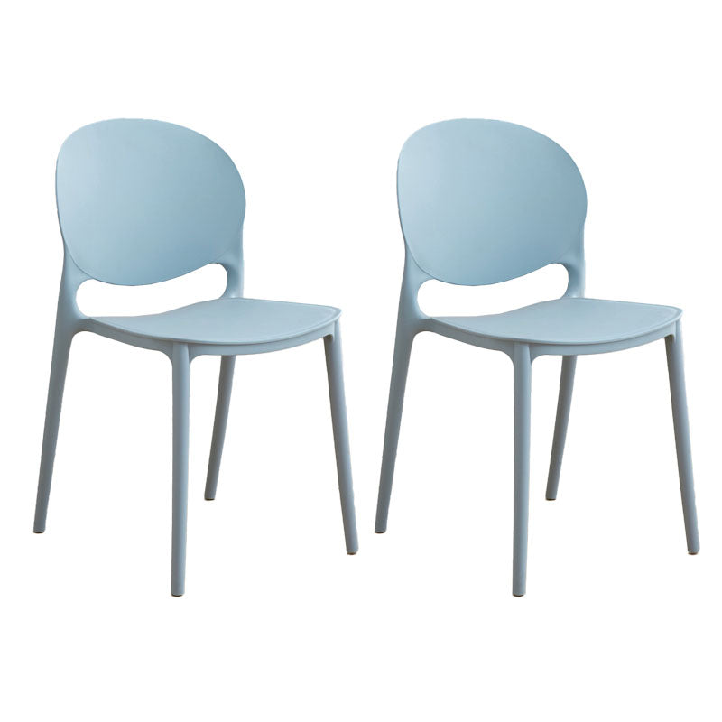 Modern Style Stackable Chair Dining Armless Open Back Chair with Plastic Legs for Kitchen Light Blue 2 Piece Set Clearhalo ' kitchen&dining_furn' 'Dining Chairs' 'Dining Tables & Seating' 'dining_chair' 'furn' 'furn_dining_chair' 'Furniture' 'furniture_dining_chair' 'Kitchen & Dining Furniture' 'kitchen' 4681006
