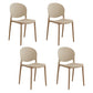Modern Style Stackable Chair Dining Armless Open Back Chair with Plastic Legs for Kitchen Khaki 4 Piece Set Clearhalo ' kitchen&dining_furn' 'Dining Chairs' 'Dining Tables & Seating' 'dining_chair' 'furn' 'furn_dining_chair' 'Furniture' 'furniture_dining_chair' 'Kitchen & Dining Furniture' 'kitchen' 4681018