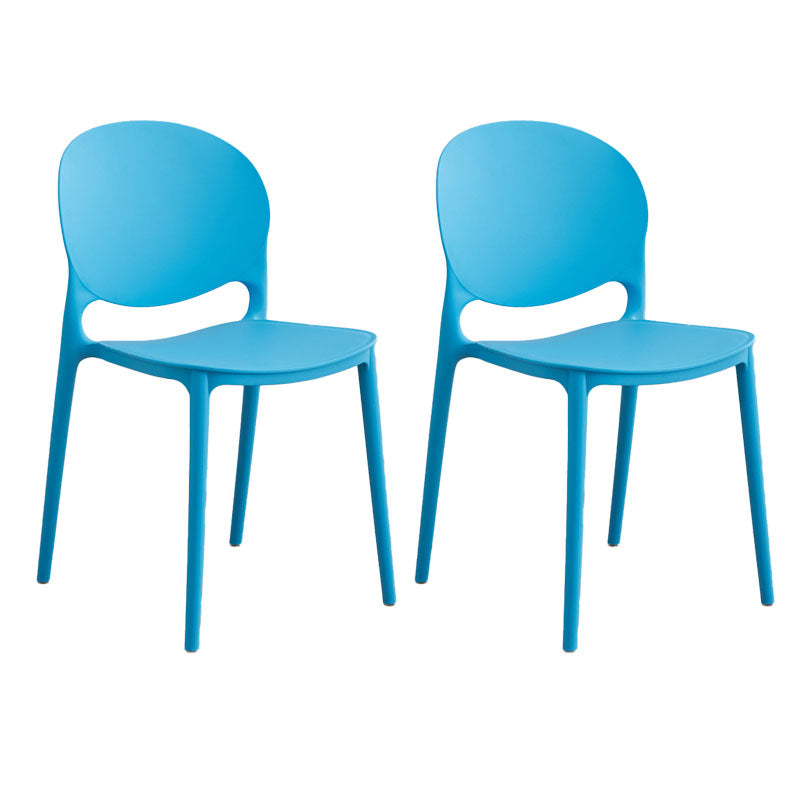 Modern Style Stackable Chair Dining Armless Open Back Chair with Plastic Legs for Kitchen Sky Blue 2 Piece Set Clearhalo ' kitchen&dining_furn' 'Dining Chairs' 'Dining Tables & Seating' 'dining_chair' 'furn' 'furn_dining_chair' 'Furniture' 'furniture_dining_chair' 'Kitchen & Dining Furniture' 'kitchen' 4681023