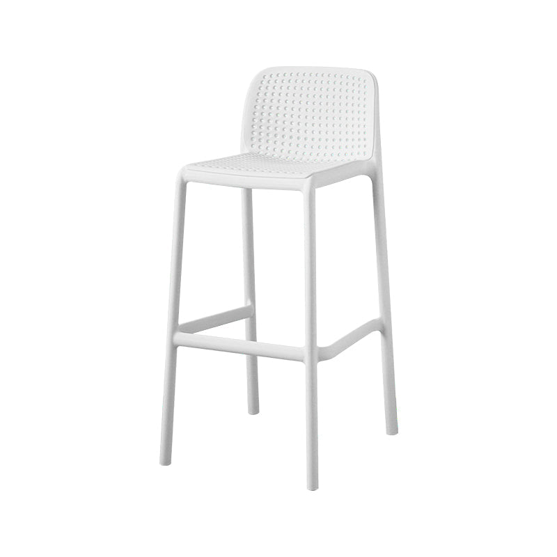 Scandinavian Plastic Dining Room Armless Stool Low Back Bar Stool for Kitchen White 1 Piece Bar Stool(30"H) Clearhalo 'Bar Furniture' 'Bar Stools' 'bar_stools' 'furniture_bar_stools' 'Kitchen & Dining Furniture' 'kitchen&dining_furn' 'kitchen' 'kitchen_furn' Furniture' 4681027