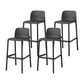 Scandinavian Plastic Dining Room Armless Stool Low Back Bar Stool for Kitchen Black Set of 4 Bar Stool(30"H) Clearhalo 'Bar Furniture' 'Bar Stools' 'bar_stools' 'furniture_bar_stools' 'Kitchen & Dining Furniture' 'kitchen&dining_furn' 'kitchen' 'kitchen_furn' Furniture' 4681036