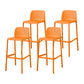 Scandinavian Plastic Dining Room Armless Stool Low Back Bar Stool for Kitchen Orange Set of 4 Bar Stool(30"H) Clearhalo 'Bar Furniture' 'Bar Stools' 'bar_stools' 'furniture_bar_stools' 'Kitchen & Dining Furniture' 'kitchen&dining_furn' 'kitchen' 'kitchen_furn' Furniture' 4681054
