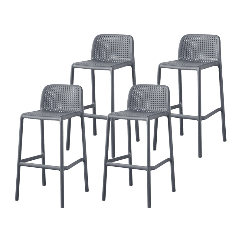 Scandinavian Plastic Dining Room Armless Stool Low Back Bar Stool for Kitchen Grey Set of 4 Counter Stool(26"H) Clearhalo 'Bar Furniture' 'Bar Stools' 'bar_stools' 'furniture_bar_stools' 'Kitchen & Dining Furniture' 'kitchen&dining_furn' 'kitchen' 'kitchen_furn' Furniture' 4681057