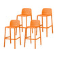 Scandinavian Plastic Dining Room Armless Stool Low Back Bar Stool for Kitchen Orange Set of 4 Counter Stool(26"H) Clearhalo 'Bar Furniture' 'Bar Stools' 'bar_stools' 'furniture_bar_stools' 'Kitchen & Dining Furniture' 'kitchen&dining_furn' 'kitchen' 'kitchen_furn' Furniture' 4681066